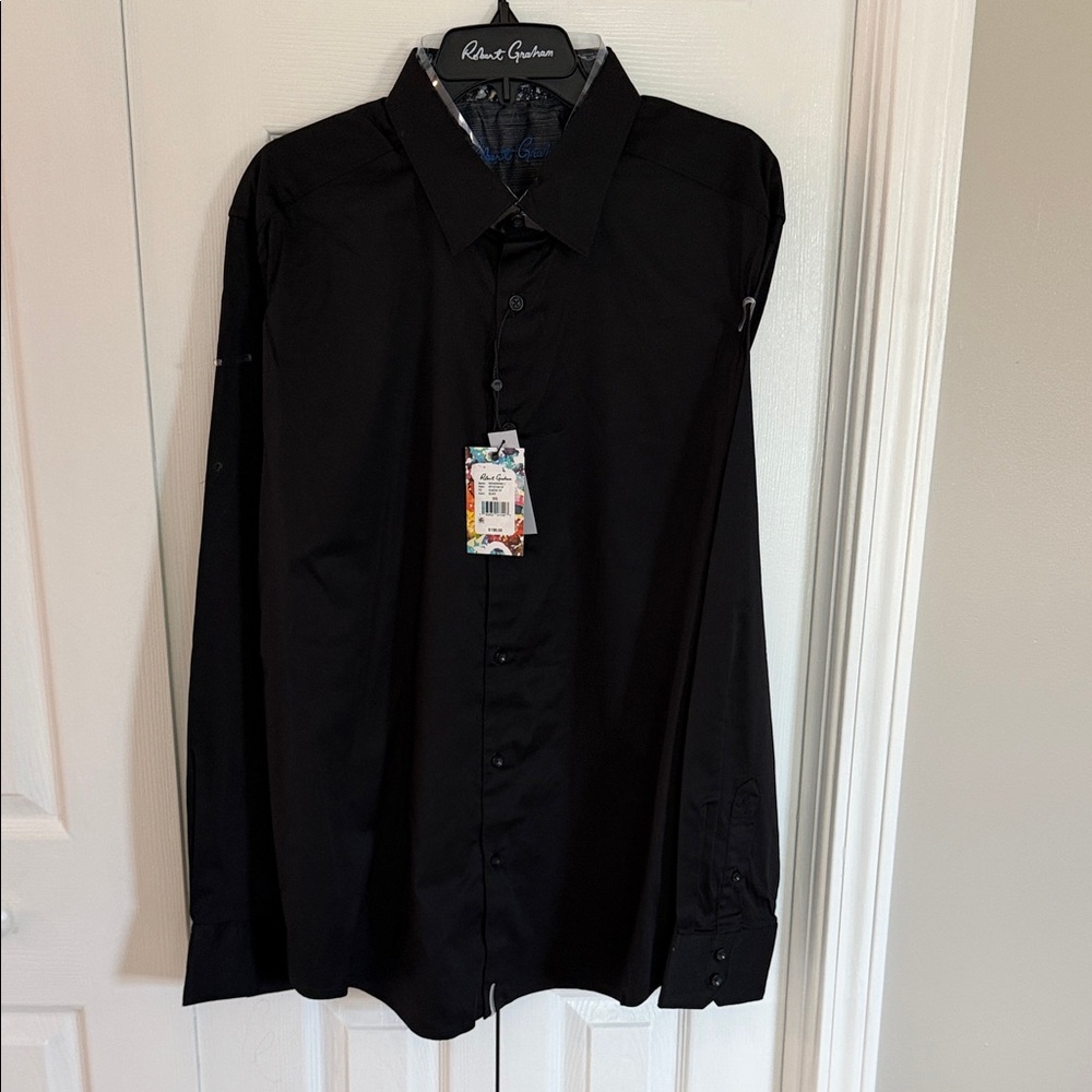 Robert Graham Classic Black Dress Shirt new with tags - size 3xl stretch